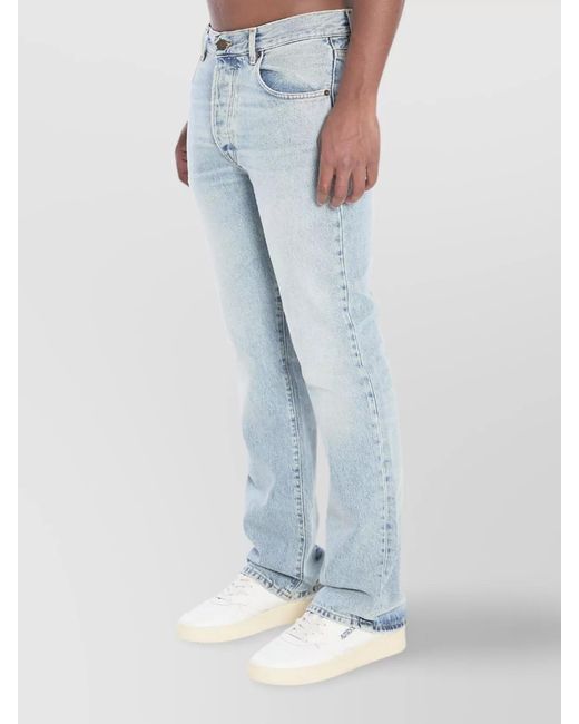 Haikure Blue Denim Regular-Fit Straight-Leg Trousers for men