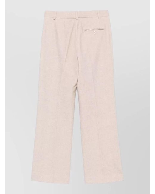 Circolo 1901 Natural Cotton Blend Trousers Mid Rise Straight Leg