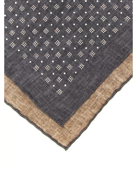 Brunello Cucinelli Gray Silk Clutch Bag Micro Pattern Scarf for men