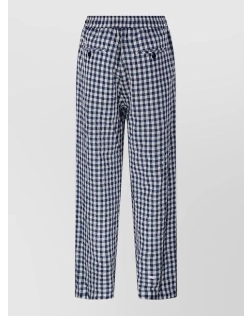 DUNST Blue Relaxed Fit Check Pajama Trousers