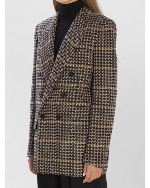 Saint Laurent Multicolor Checked Wool Jacket