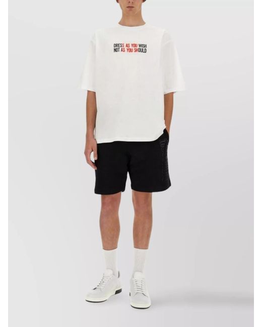 Moschino White Logo Print T-Shirt for men