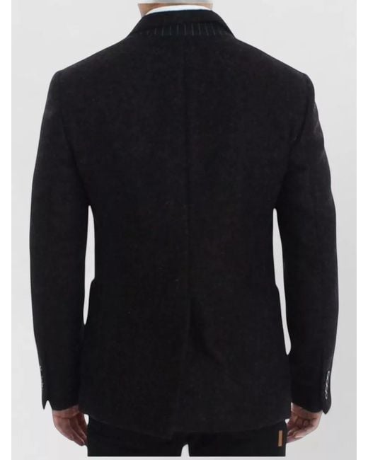 Dolce & Gabbana Black Alpaca Two Button Blazer Jacket for men