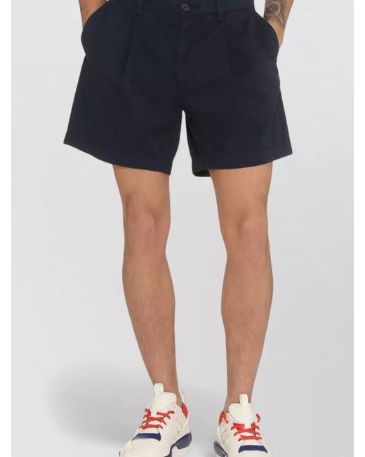 Department 5 Blue Cotton Bermuda Shorts Belt Loops Pockets for men
