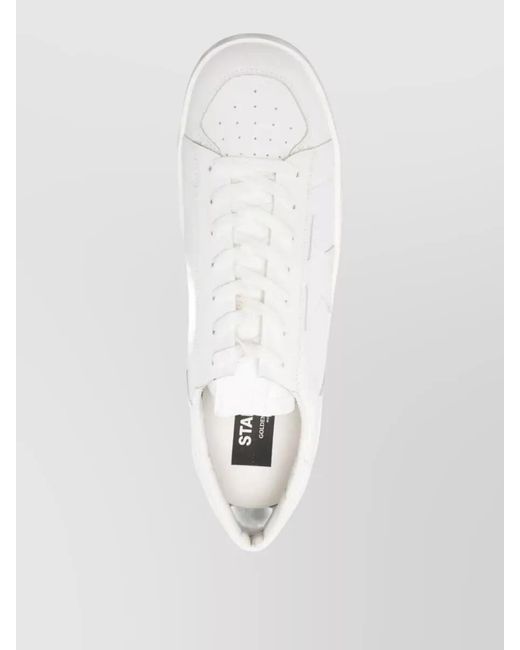 Golden Goose Deluxe Brand White Stardan Leather Sneakers Flat Sole for men