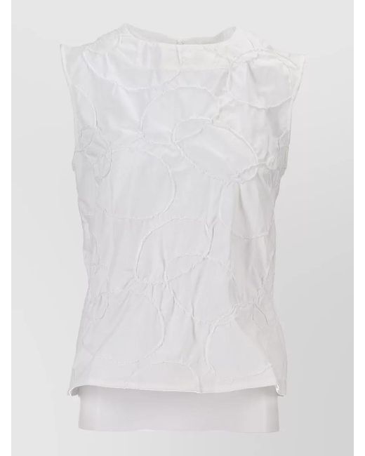 Niccolò Pasqualetti White Carta Tank Elastic Ring Embroidered Poplin