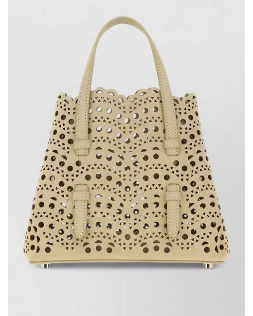 Alaïa Natural Nubuck Mina 20 Cut Out Tote Bag