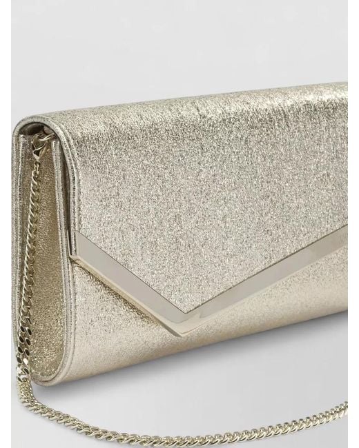 Jimmy Choo Natural Emmie Crossbody Bag Envelope Flap Chain
