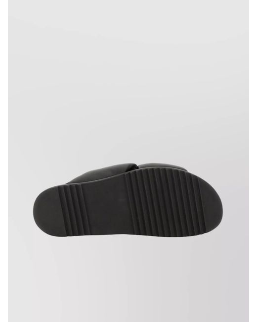 Rick Owens Black Leather Slide Sandals for men