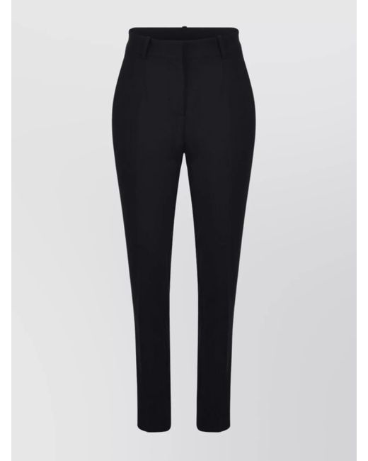 Pinko Blue Trousers Front Pleated Belt Loops