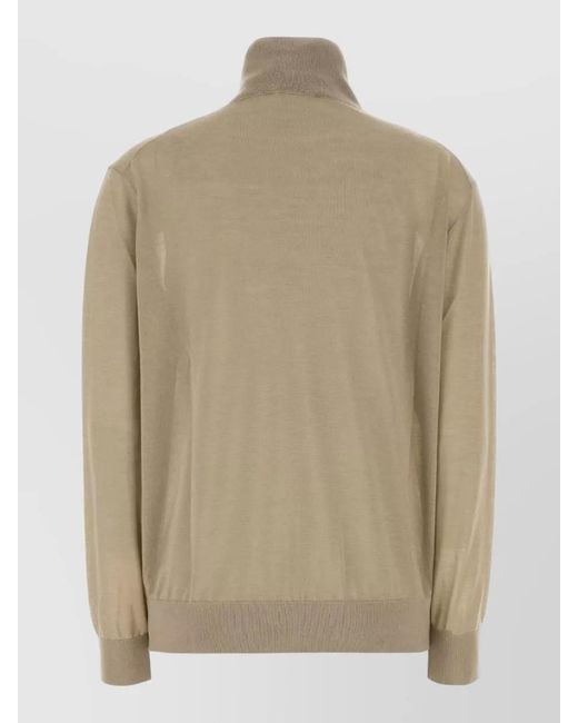 The Row Natural Cashmere Blend Orly High Neck Sweater