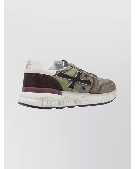 Premiata Gray Suede And Fabric Sneakers for men