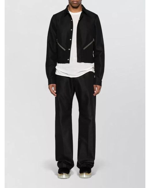 Rick Owens Black Cotton Wide-Leg Low-Rise Jeans for men