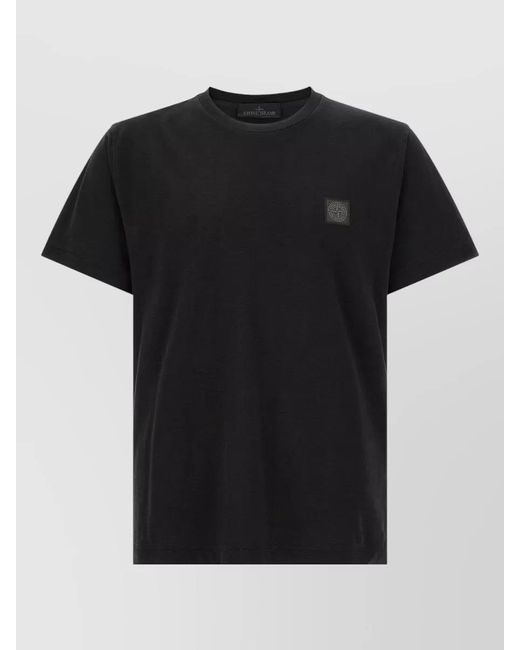 Stone Island Black Ghost Badge Crew Neck Regular T Shirt for men