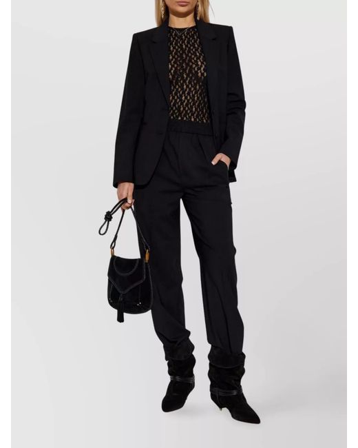 Isabel Marant Blue Wool Tapered Trousers