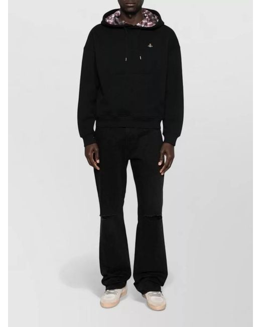 Vivienne Westwood Black Hooded Knit Sweater Crew Neck Design for men