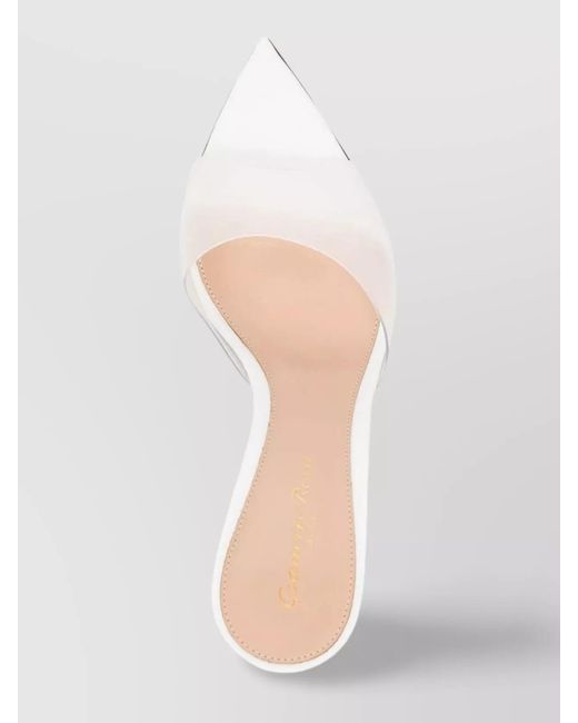 Gianvito Rossi White Plexi Elle 85 Mules