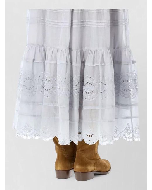 Isabel Marant White Paoline Tiered Maxi Skirt