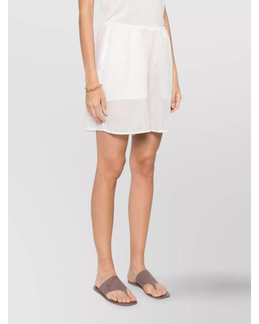 Totême White Semi-Sheer Knee-Length Shorts