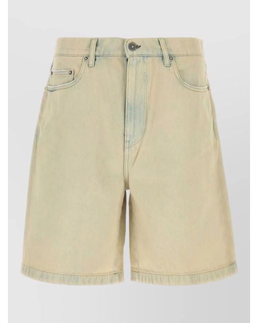 Golden Goose Deluxe Brand Natural Denim Bermuda Shorts Rolled Hem Pockets for men
