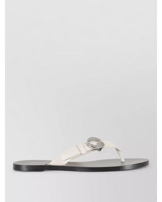 Coperni White Leather Thong Sandals