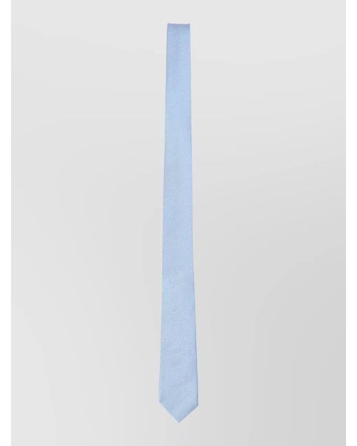 Tom Ford White Solid Silk Tie Slim Textured Design for men