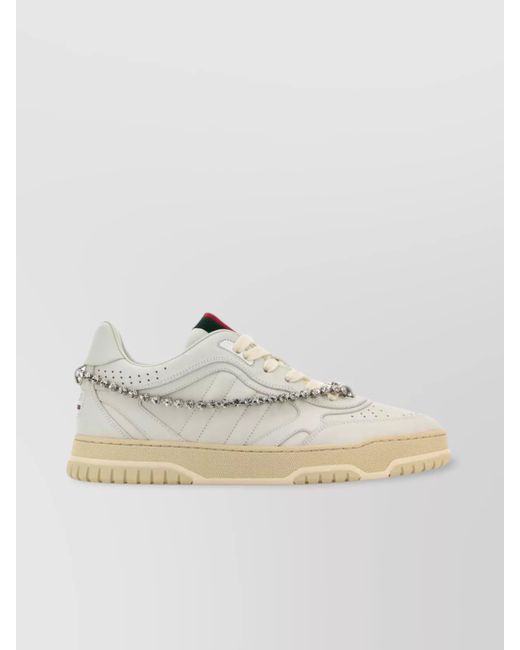 Gucci Natural Leather Low-Top Sneakers