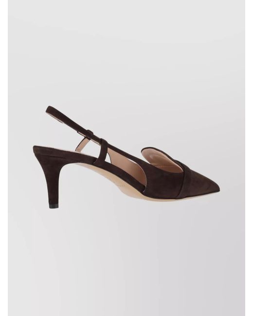 P.A.R.O.S.H. Brown Leather Slingback Pumps
