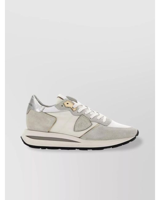 Philippe Model White Leather Low-Top Sneakers