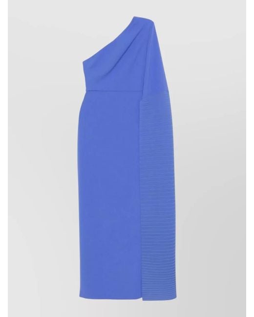 Solace London Blue Sylvia Asymmetric One Shoulder Maxi Dress