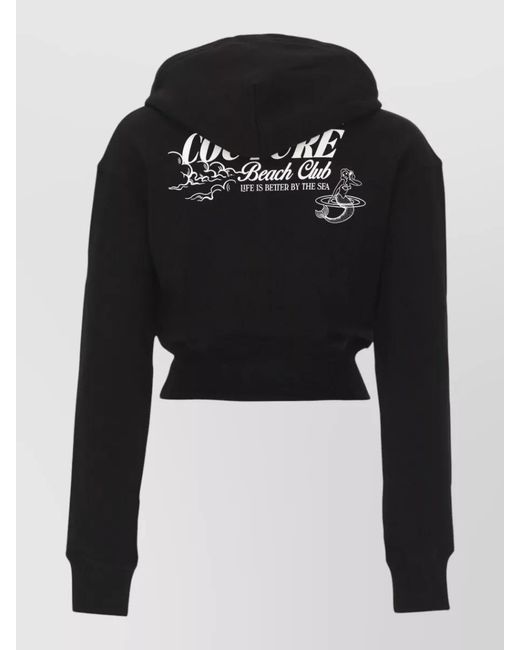 Versace Jeans Couture Black Knitwear Hooded Top Graphic Logo Design