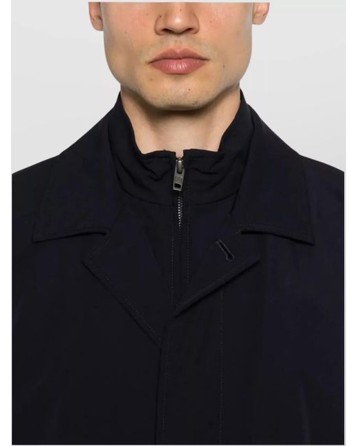 Fay Blue Single Breasted Coat for men