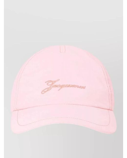 Jacquemus Pink Casual Hat Curved Brim Street Style for men
