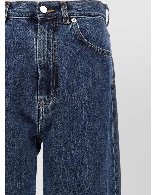 Loulou de Saison Blue Wular Jeans Belt Loops Contrast Stitching