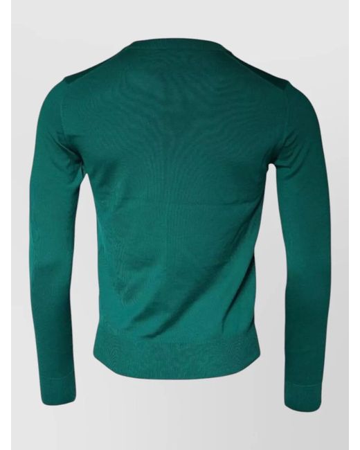 Dolce & Gabbana Green Wool Knit Crew Neck Slim Pullover for men