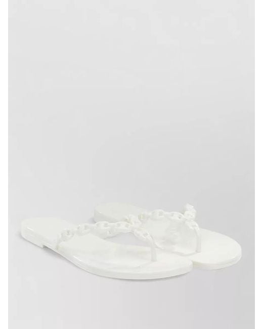 Tory Burch Natural Flat Sandals Braided Strap Open Toe