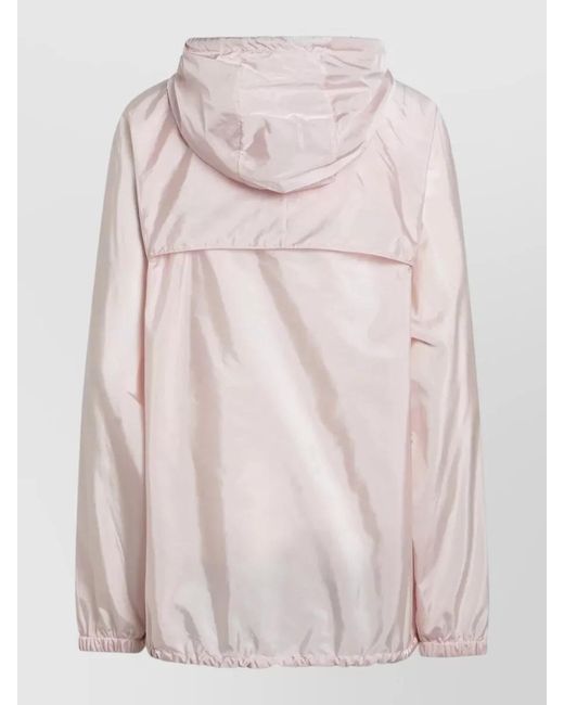 Prada Pink Hooded Jacket Drawstring Hem Elastic Cuffs