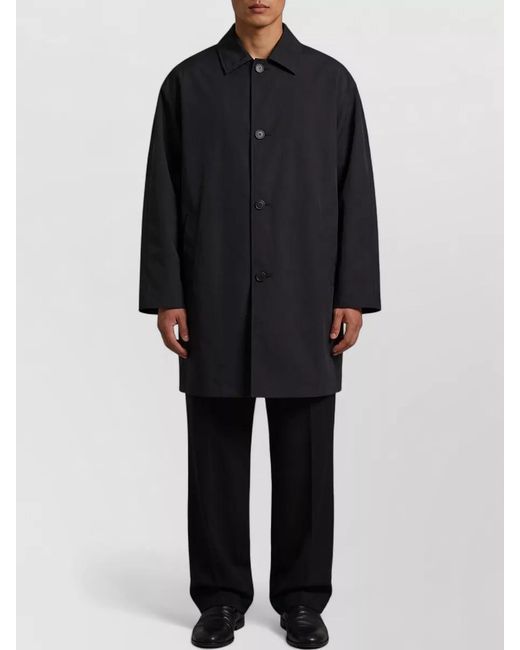 The Row Black Cotton Relaxed-Fit Short Coat for men