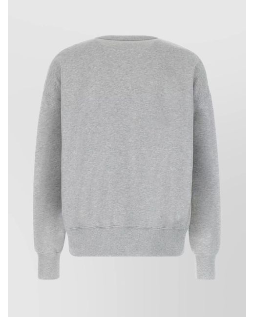 McQueen Gray Cotton Oversized Ribbed Sweatshirt for men