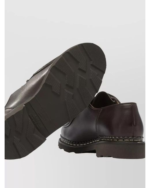 Paraboot Brown Michael Lace Up Loafers Round Toe for men