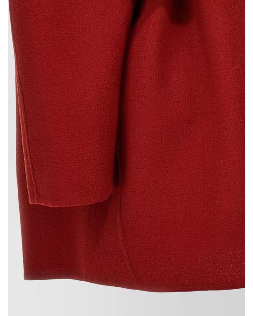 Gianluca Capannolo Red Virgin Wool Long-Sleeve Crewneck Blouse