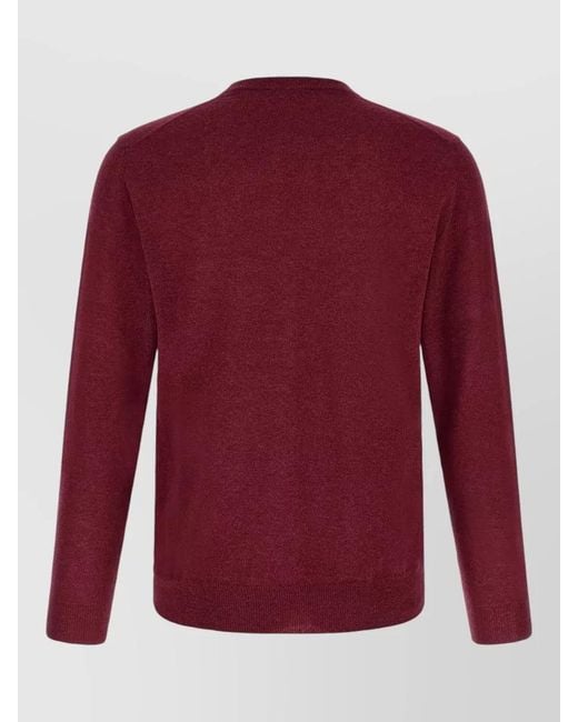 Zanone Red Giro Cashmere Crew Neck Long Sleeve Sweater for men