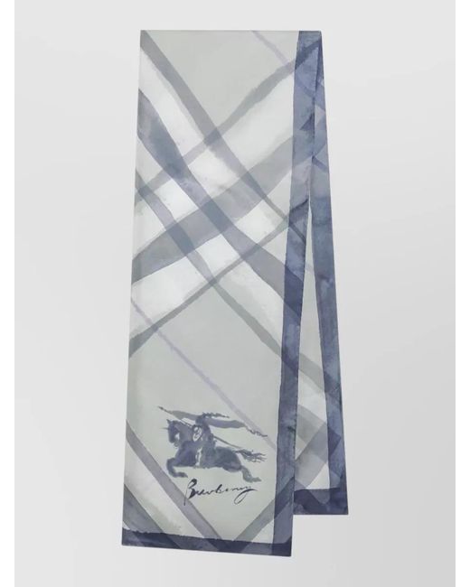 Burberry Gray Lightweight Soft Texture Signature Logo Scarf