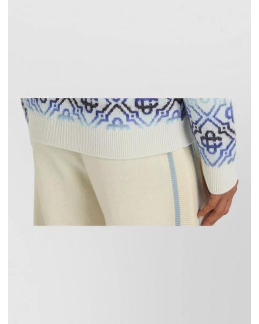 Casablanca Blue Ribbed Zip Cardigan for men