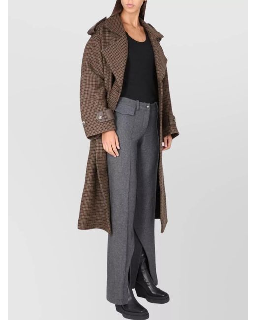 The Mannei Brown Oversized Double-Breasted Coat