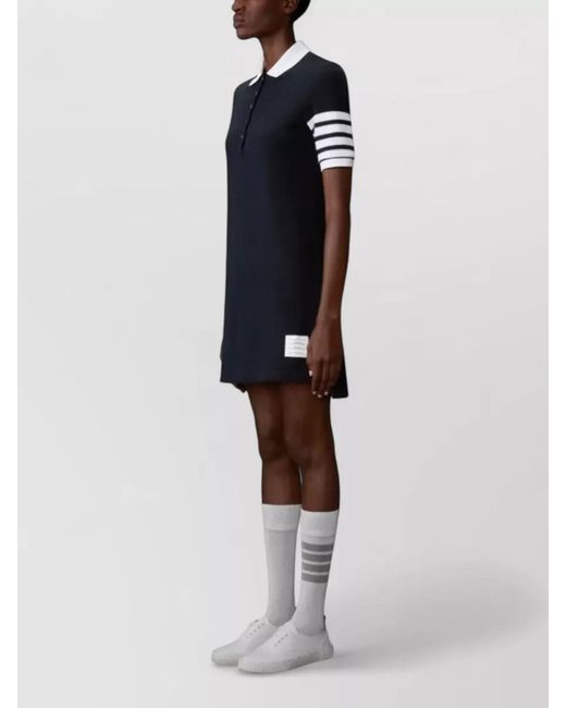 Thom Browne Blue Cotton Piqué Polo Mini Dress