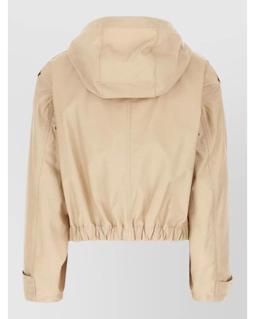 Moncler Natural Carex Hooded Cotton Blend Jacket