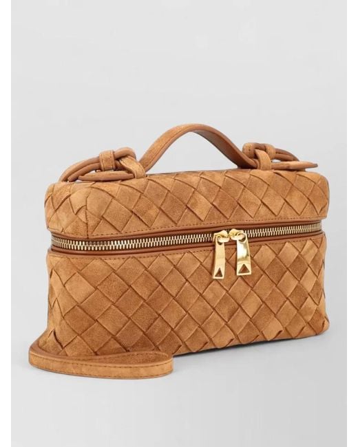 Bottega Veneta Brown Bang Bang Leather Clutch Bag