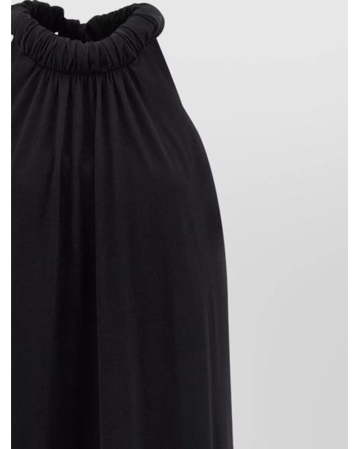 Nude Black Bow Detail Floor Length Halter Dress