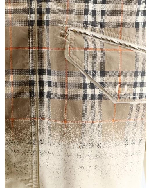 Burberry Natural Cotton Check Print Parka for men